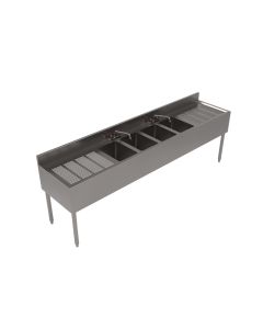 BK Resources UB4-21-496TS Four Compartment Underbar Sink, 96" W