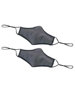 Gray Poly/Cotton Face Mask with Adjustable Clip, 2-Ply | Medium/Large | Pack of 2