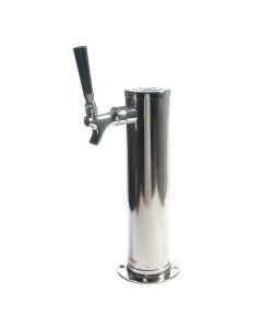 single faucet beer tower with chrome finish single column stainless steel parts and 3" diameter base