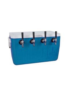 American Beverage Four Tap Beer Cooler Jockey Box, 70' Coil | Blue