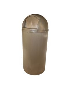 21 Gallon Plastic Bullet Trash Receptacle | Beige
