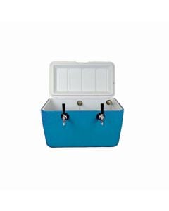 American Beverage 2 Tap Jockey Box | 70' SS Coil Cooler | Blue