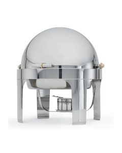 Vollrath 46070 6 qt. New York Round Countertop Chafer with Roll-Top Dome Cover