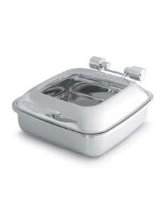 Vollrath 46134 6 qt. Intrigue Glass-Top Square Stainless Steel Induction Chafer