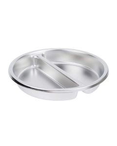 Vollrath 46861 4 qt. Divided Two-Compartment Round Stainless Steel Pan