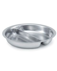 Vollrath 49334 2-1/2 qt. Divided Two-Compartment Round Heavy-Duty Stainless Steel Food Pan