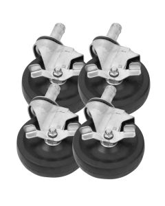 Stem Swivel Casters with Brakes for Shelving Posts (Set of 4)