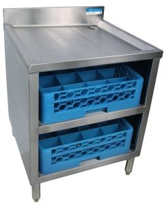 Underbar Glass Rack Storage Cabinet w/ Drainboard Top w/ Legs