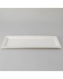 white porcelain platter rectangle in shape 16 1// x 5 1/2"