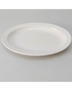 11-1/2" x 9" Oval Platter European White Narrow Rim ITI China Brighton Collection