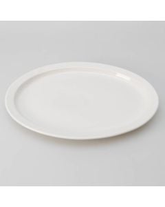 13-1/4" x 10" Oval Platter European White Narrow Rim ITI China Brighton Collection