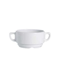 9 Oz Stackable Soup Bowl w/ Handles, Porcelain, 2 DZ