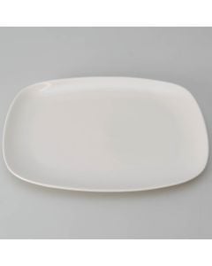 12" x 9" rectangular Platter Coupe style with rolled edge rim European White ITI China QP-12