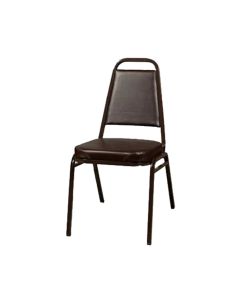 Oak Street Brown Vinyl Stackable Banquet Chair w/ Padded Seat | Tapered Square Back