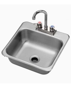 Krowne 15" X 15" Drop-In Hand Sink With Faucet and Drain