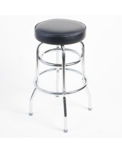 Art Deco Double Ring Cap Seat Barstool | Black