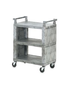 Vollrath 3-Shelf Enclosed Plastic Utility Cart | 300 Lb Capacity