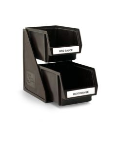 Vollrath Two-Tier Self-Serve Dispenser System Set with 8" Bins Black