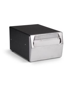 Vollrath One-Sided Countertop Napkin Dispenser Black with Chrome Faceplate