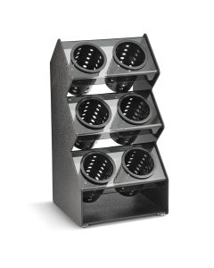 Vollrath Six-Compartment Vertical Countertop Flatware Organizer with Removable Cylinders