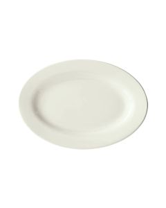 Winco BPO-13-AW Birkhall Platter 13"W X 7-5/8"D X 1"H Rolled Edge American White 1 Dozen