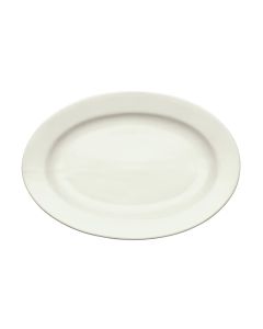 Winco BPO-15-AW Birkhall Platter 15"W X 10-1/4"D X 1-1/2"H Rolled Edge American White 1 Dozen
