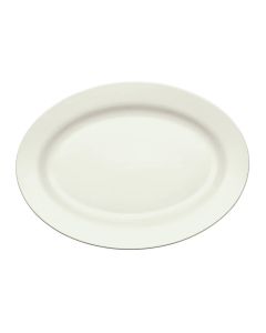 Winco BPO-18-AW Birkhall Platter 18"W X 12-1/2"D X 1-3/4"H Rolled Edge American White 6 Dozen