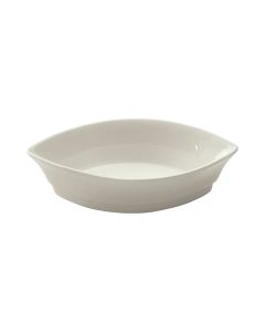 Winco DBS-2-AW 2 oz Sauce Dish 2-3/8"W X 4-1/2"D X 1-1/4"H Boat Shape American White 4 Dozen