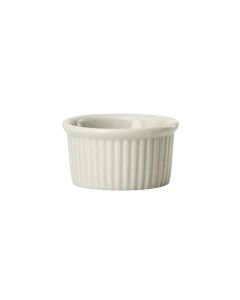Winco FRR-1-AW 1 oz Ramekin / Sauce Cup 2-1/4"W X 1-1/8"H Fluted American White 6 Dozen