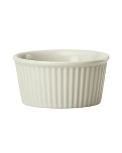 Winco FRR-6-AW 6 oz Ramekin / Sauce Cup 3-1/2"W X 1-3/4"H Fluted American White 3 Dozen