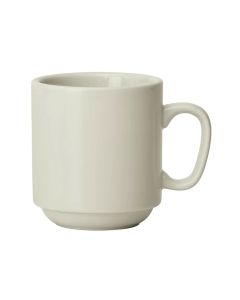 Winco MMC-10-AW 10 oz Mug 3-1/4"W X 3-1/2"H Stacking American White 3 Dozen
