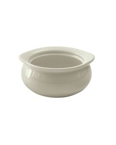 Winco OSC-12-AW 12 oz Onion Soup Crock 5"W X 2-3/8"H Round American White 2 Dozen