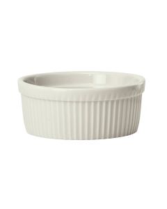 Winco SBR-12-AW 12 oz Souffle Bowl 4-1/2"W X 2-1/4"H Fluted American White 1 Dozen