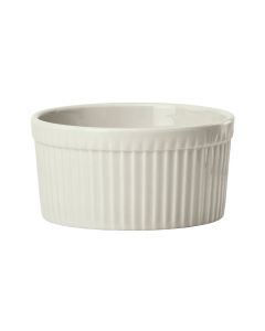 Winco SBR-16-AW 16 oz Souffle Bowl 4-3/4"W X 2-1/2"H Fluted American White 3 Dozen