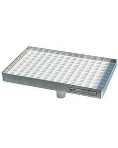 36" x 5-3/8" Draft Beer Drip Tray with Drain. Stainless Steel pan with white polystyrene grid insert