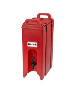 Cambro 500LCD158 Camtainer 4.75 Gal Portable Thermal Beverage Dispenser| Hot Red
