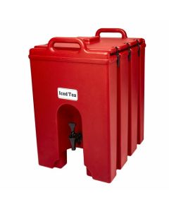 Cambro 1000LCD158 Camtainer 11.75 Gal Portable Thermal Beverage Dispenser | Hot Red