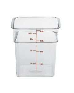 Cambro 4 Qt CamWear Clear Square Food Storage Container