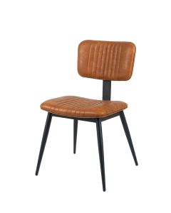 Oakstreet CM-10113 Apex Stackable Side Chair Cognac Vinyl