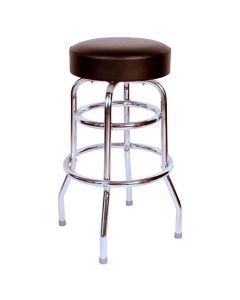 Classic Bar Stool w/ Double Foot Rest, Black