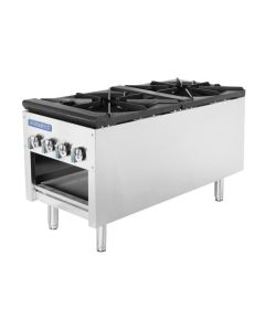 Turbo Air TASP-18-D Radiance 18" Manual Gas Double Stock Pot Range 2 3-Ring Burners