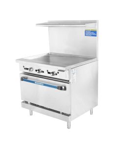 Turbo Air TAR-36G Radiance 36" Gas Range with Thermostatic Griddle & Standard Oven