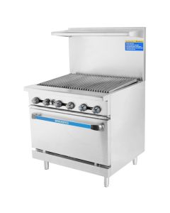 Turbo Air TAR-36RB Radiance 36" Gas Range with Thermostatic Radiant Broiler & Standard Oven