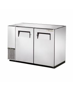48" True Under Bar Stainless Steel Refrigerator with two solid doors & galvanized top True TBB-24GAL-48-S