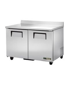 48" two door worktop refrigerator with backsplash True TWT-48-HC
