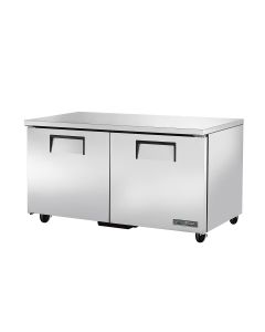 60" Commercial Undercounter Refrigerator Two Door Stainless Steel True TUC-60-HC