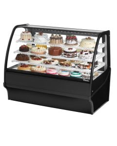 59" Refrigerated Curved Glass Deli Bakery Case True TDM-R-59-GE/GE-B-W