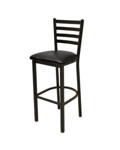 Metal Ladder Back Commercial Barstool with padded seat