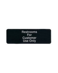 Restrooms For Customer Use Only, 9" x 3" Adhesive Sign