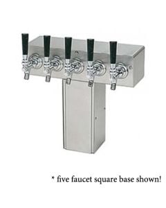 American Beverage 3 Faucet "T" Beer Tower - Stainless Steel, Glycol Ready